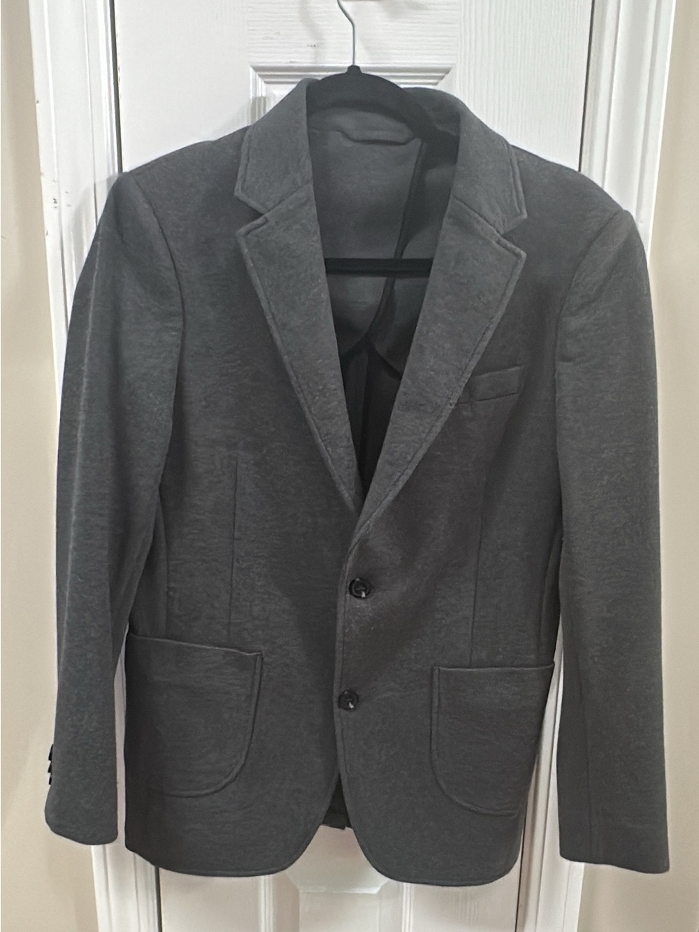 Men's Dark Gray Two-Button Casual Blazer cotton, polyester and spandex. (Mix30)